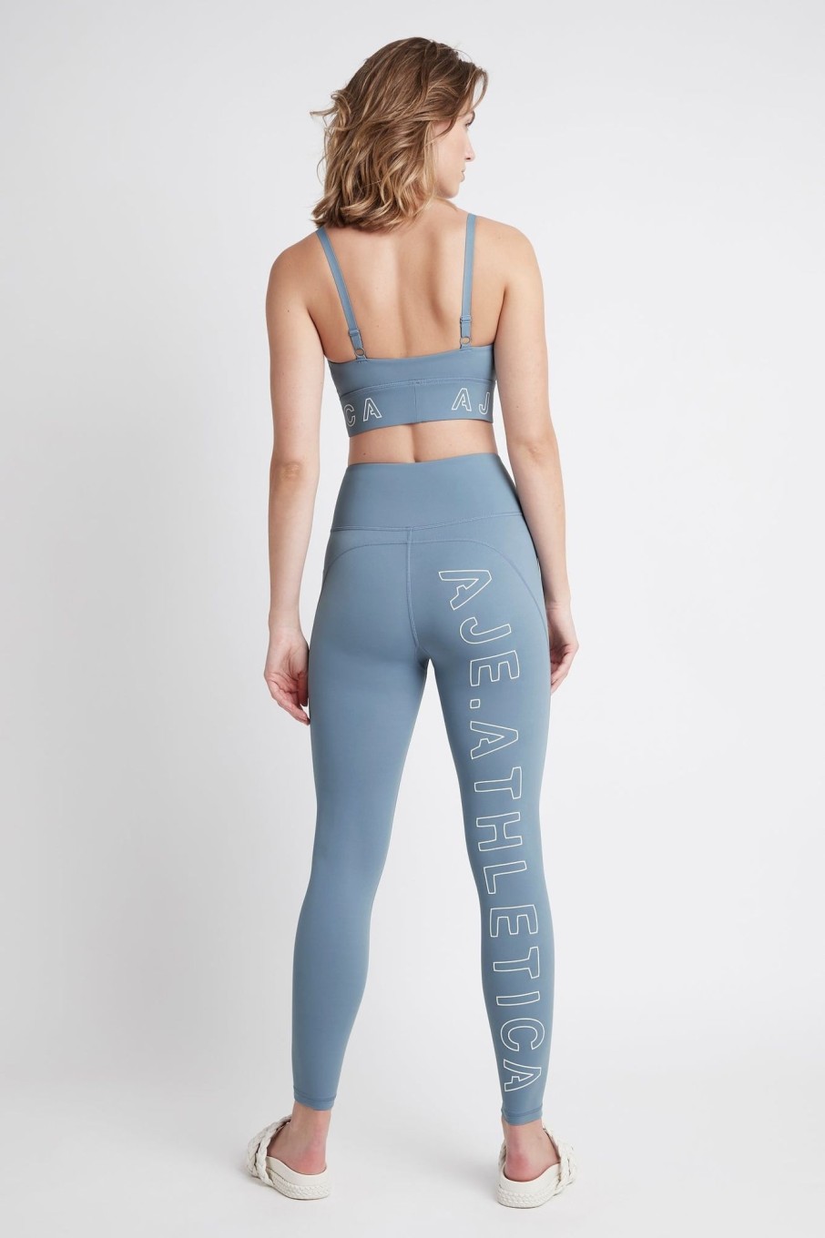 Bottoms Aje ATHLETICA | High Rise Logo Full Length Legging 206 Storm Blue