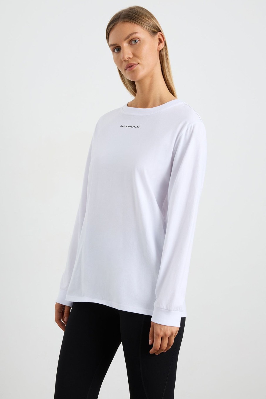 Tops Aje ATHLETICA | Long Sleeve Logo Tee 127 White