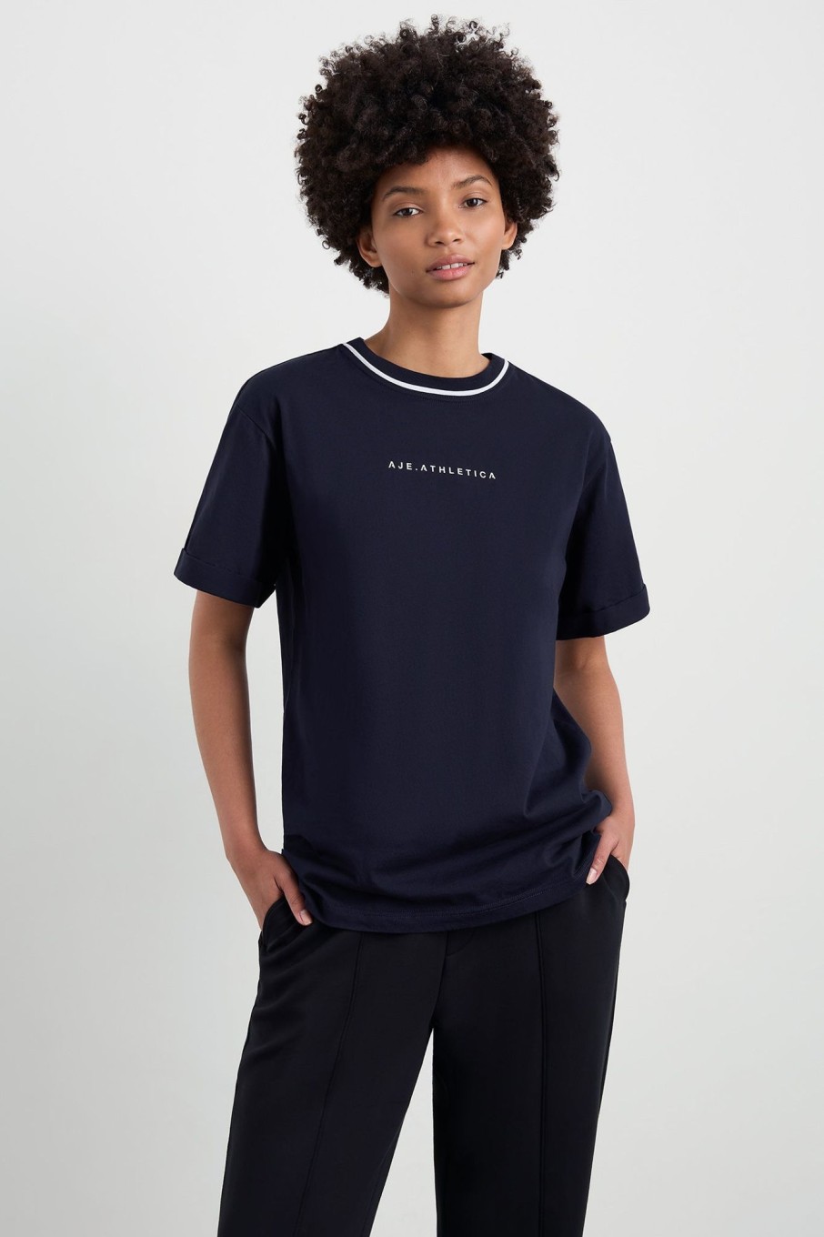 Tops Aje ATHLETICA | Bordered Classic Logo Tee 102 Galaxy Blue