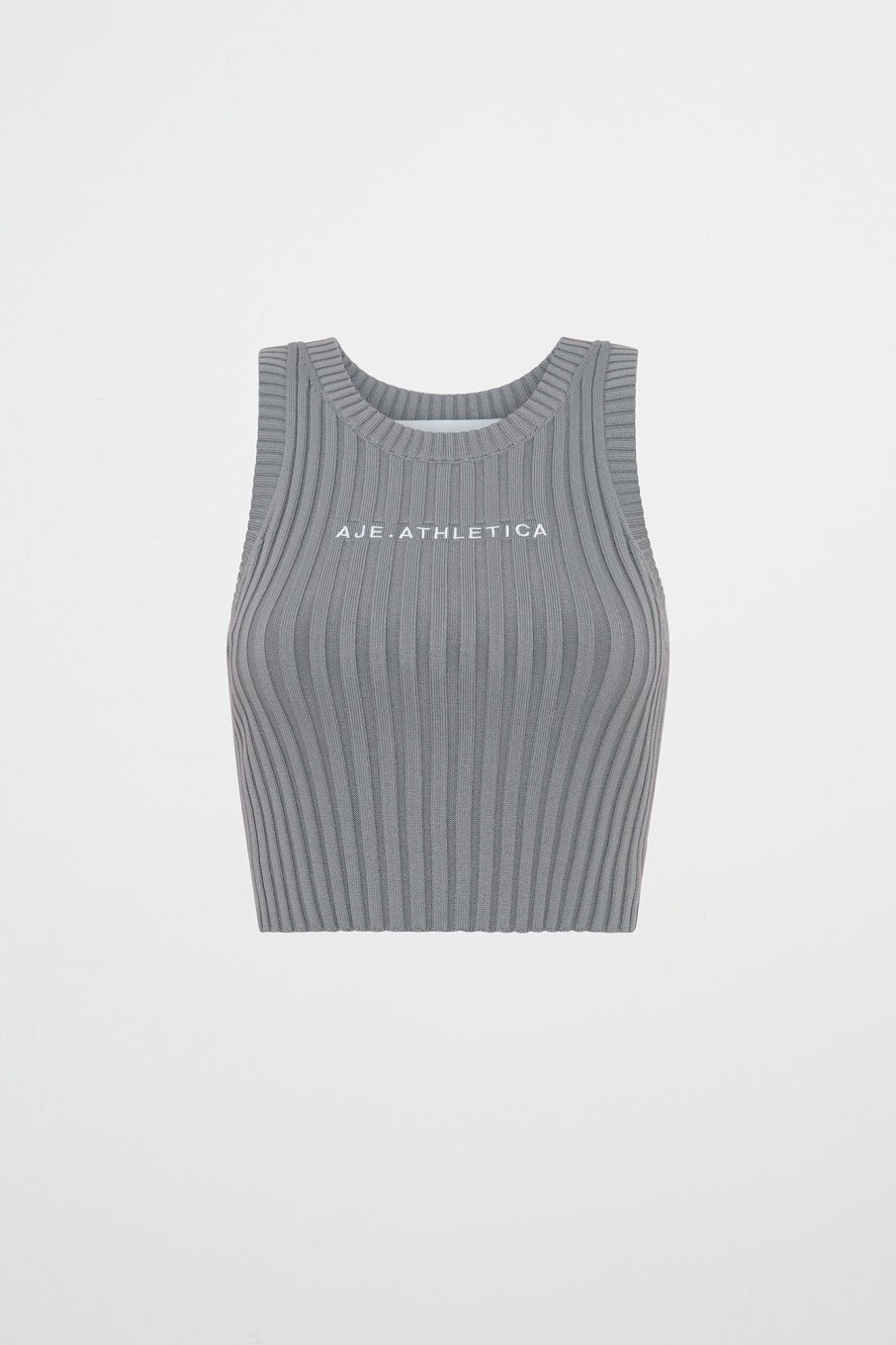 Tops Aje ATHLETICA | Cropped Knitted Logo Tank 135 Slate Surge