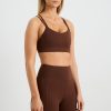 Tops Aje ATHLETICA | Double Strap Sports Bra 323 Dark Chocolate Brown