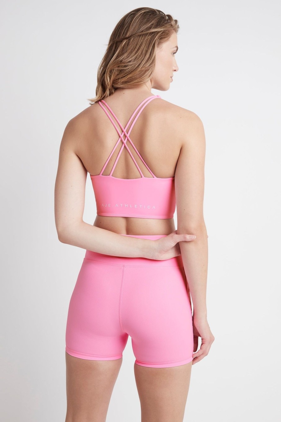 Tops Aje ATHLETICA | Cross Back Crop Top 312 Dahlia Pink