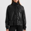 Outerwear Aje ATHLETICA | Vegan Leather Ruched Jacket 770 Black