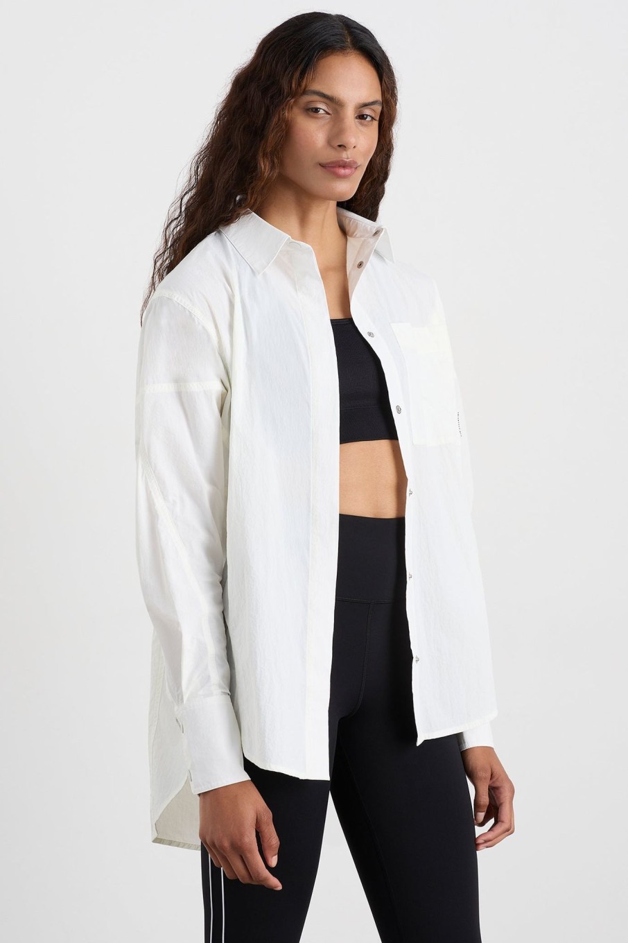 Tops Aje ATHLETICA | Panel Mesh Shirt 406 Coconut White