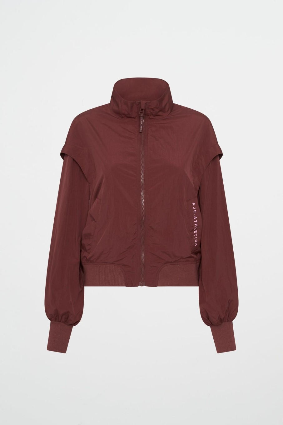 Outerwear Aje ATHLETICA | Gathered Cut Out Jacket 737 Burnt Burgundy/Bonbon Pink