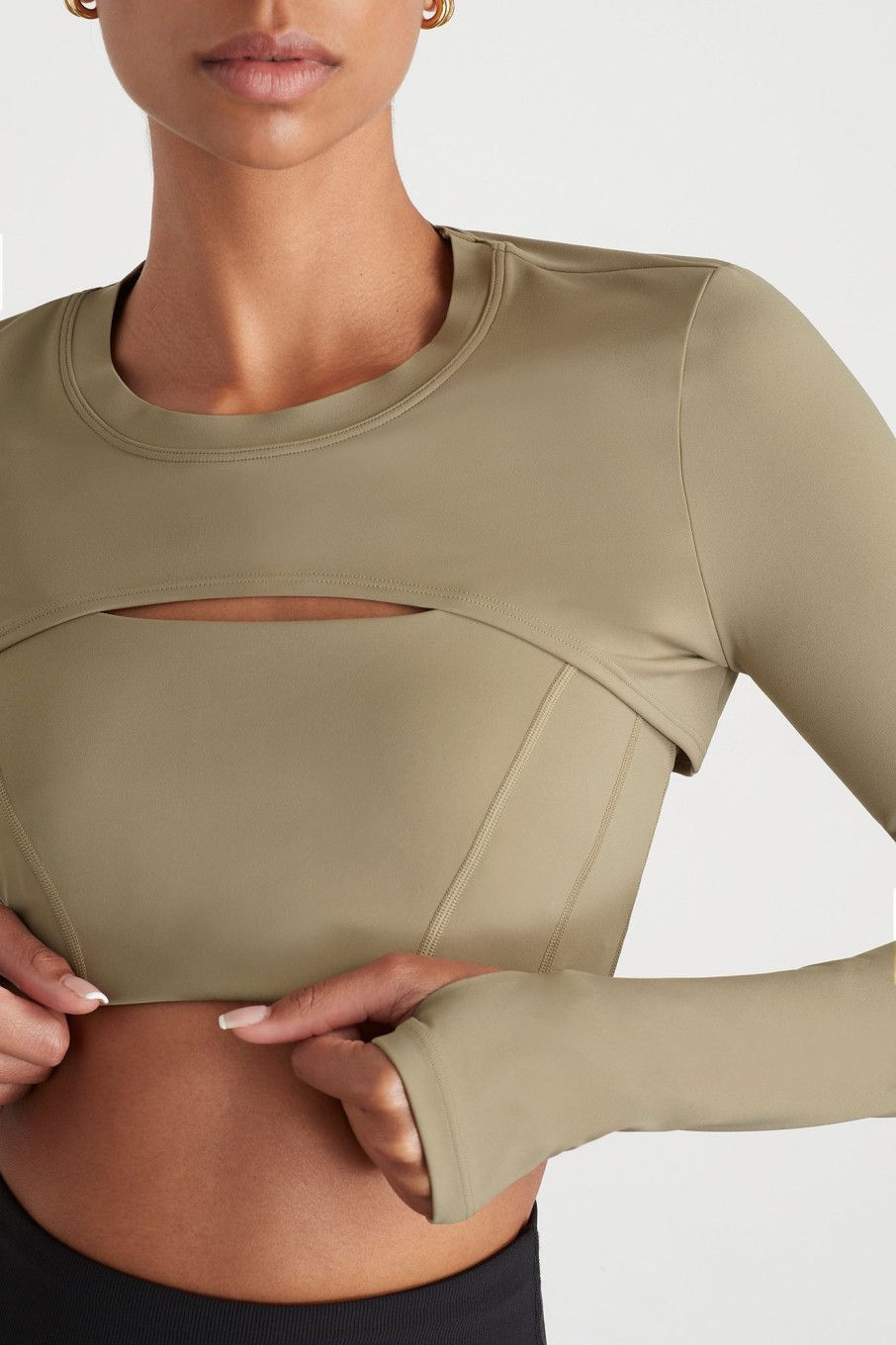 Tops Aje ATHLETICA | Layered Crop Set 356 Soft Khaki