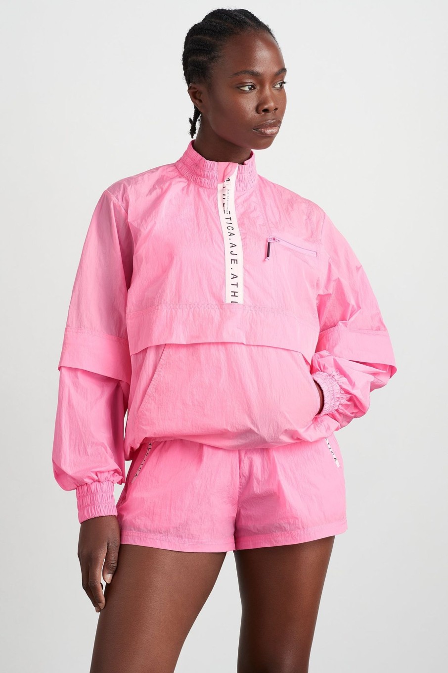 Outerwear Aje ATHLETICA | Convertible Spray Jacket 742 Candy Pink