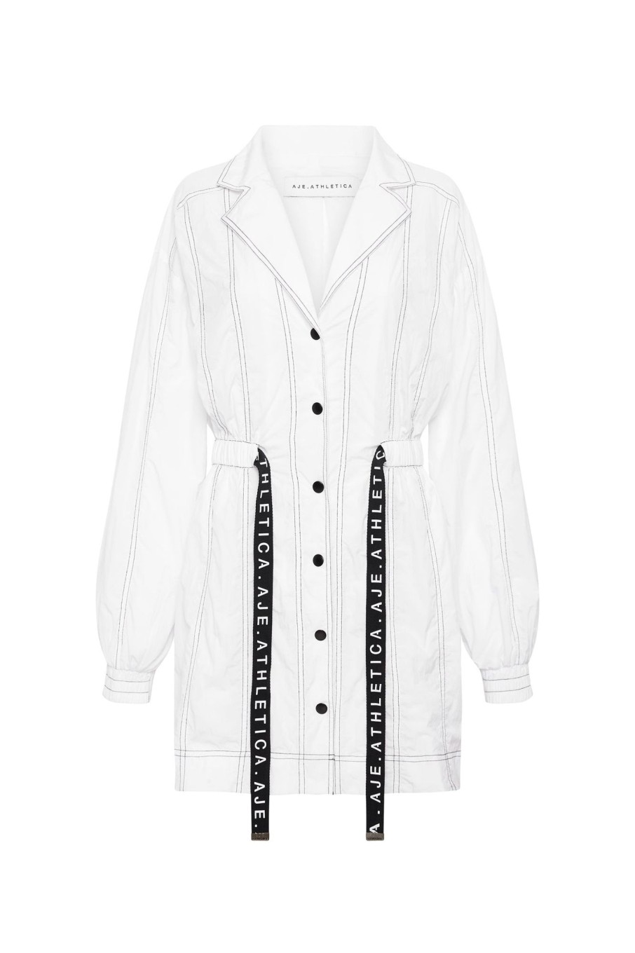 Outerwear Aje ATHLETICA | Oversized Belted Mini Dress 803 White/Black