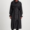 Outerwear Aje ATHLETICA | Longline Belted Trench 703 Black