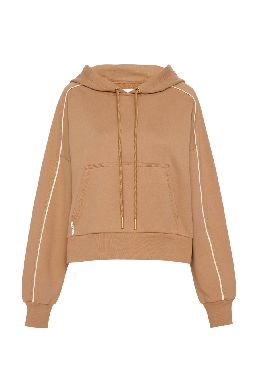 Outerwear Aje ATHLETICA | Cropped Essential Contrast Piping Hoodie 405 Beige/Light Ivory