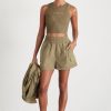 Bottoms Aje ATHLETICA | High Waisted Shorts 608 Soft Khaki