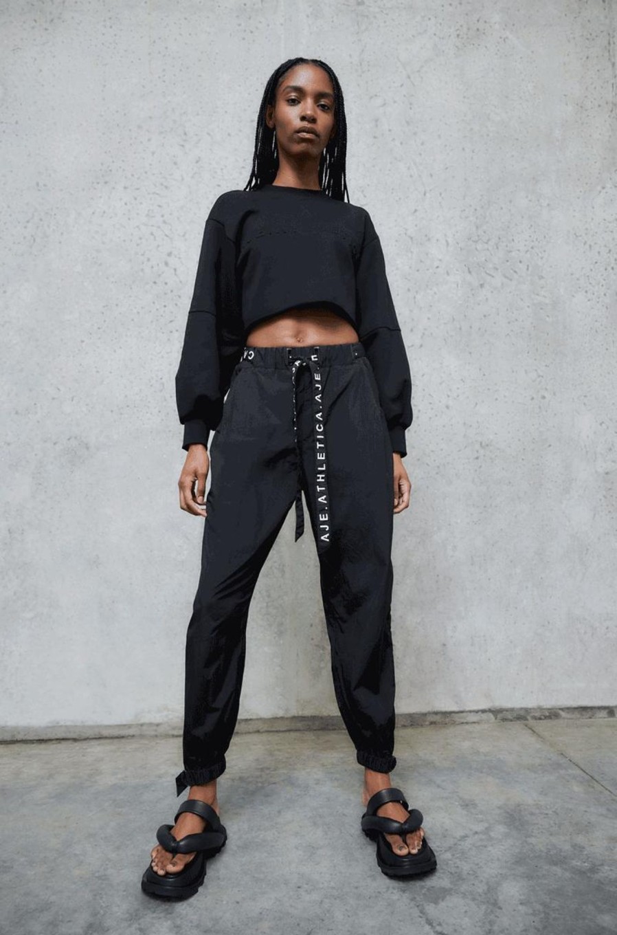 Bottoms Aje ATHLETICA | Belted Windbreaker Pant 502 Black