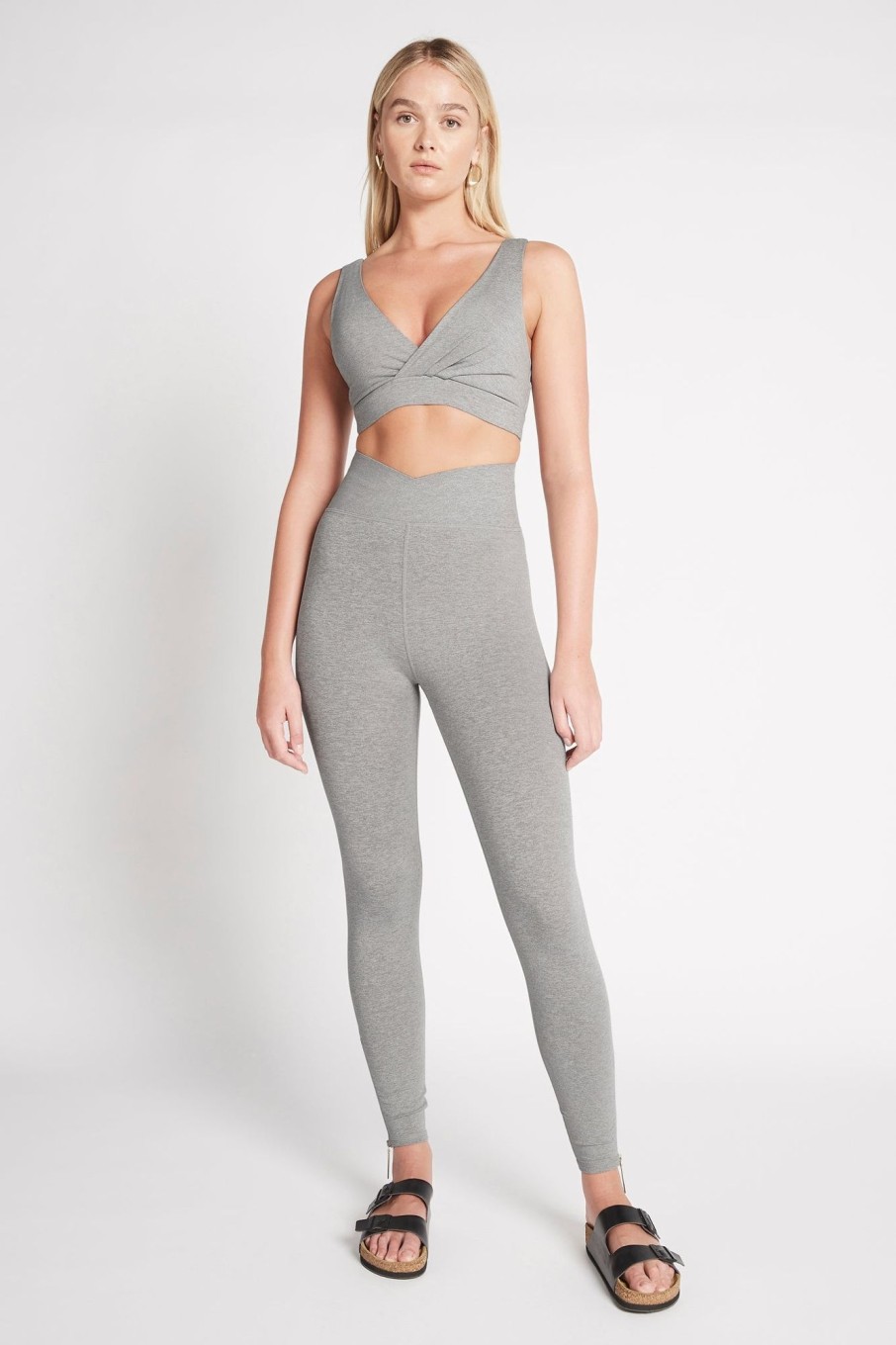 Bottoms Aje ATHLETICA | High Rise Crossover 7/8 Zip Legging 214 Grey Marle