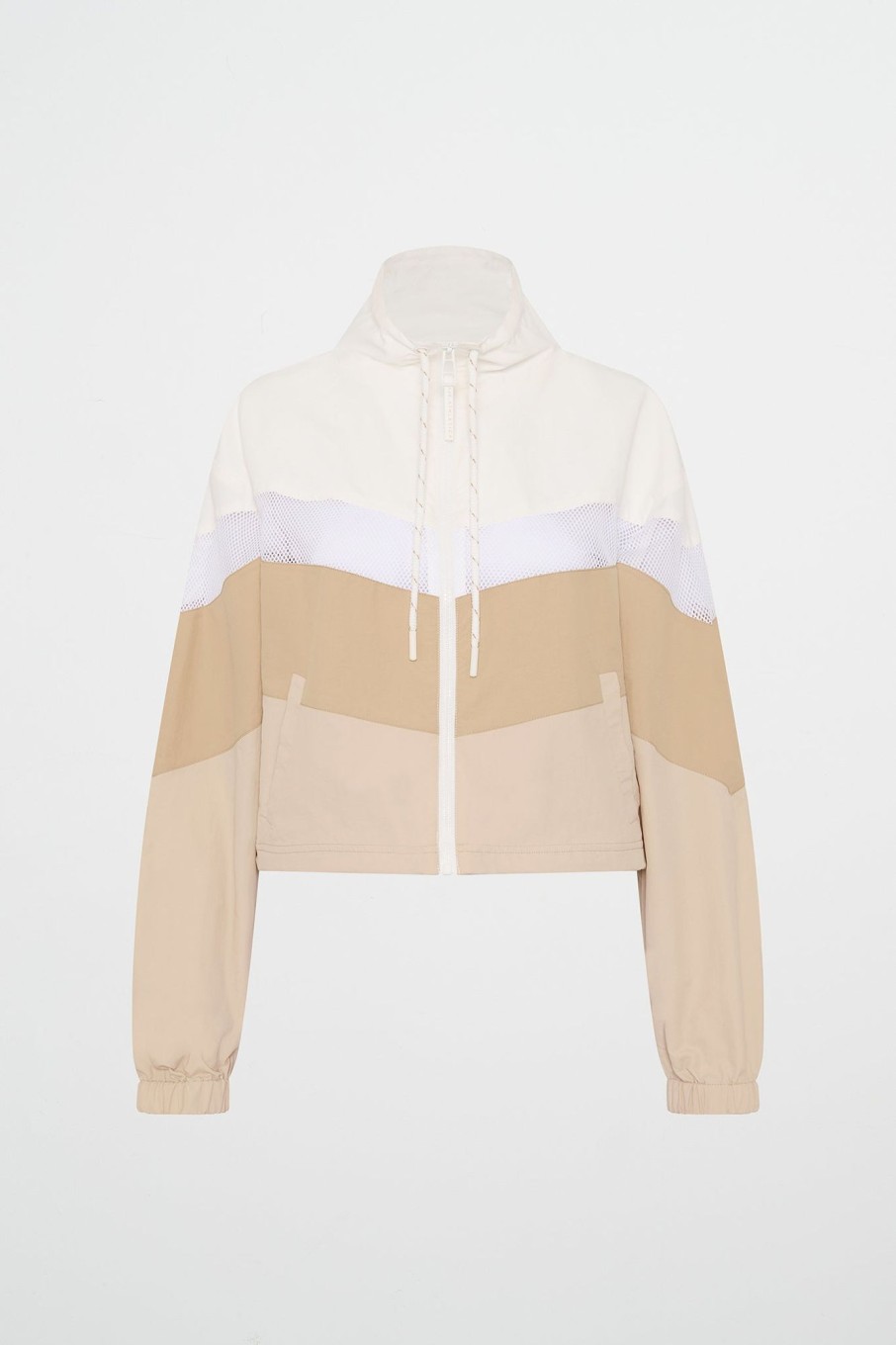 Outerwear Aje ATHLETICA | Colour Block Cropped Jacket 787 White/Natural Tan