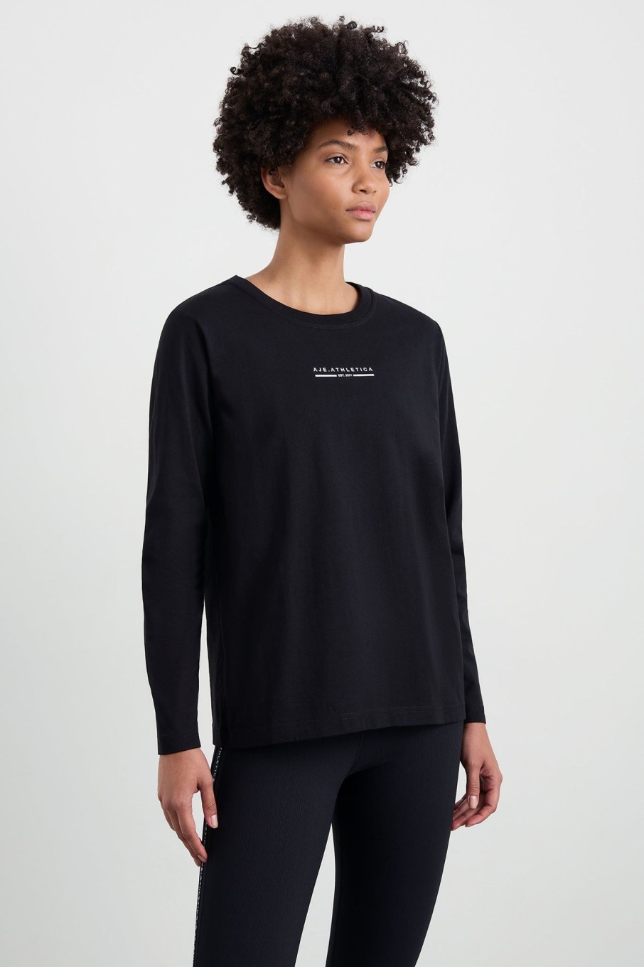 Tops Aje ATHLETICA | Boyfriend Long Sleeve Tee 127 Black