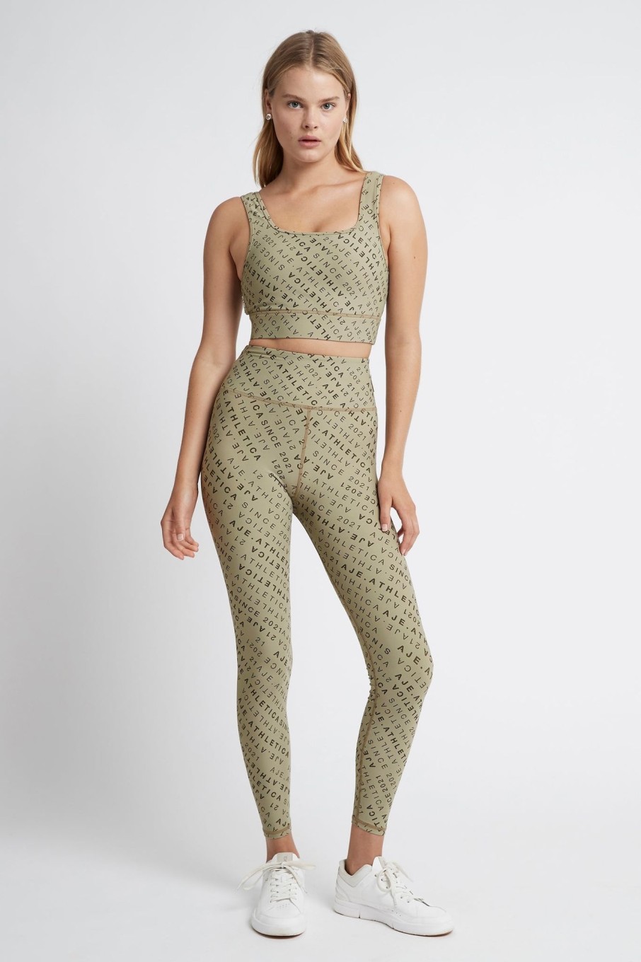 Bottoms Aje ATHLETICA | Monogram High Rise 7/8 Legging 203 Sage/Forest Green