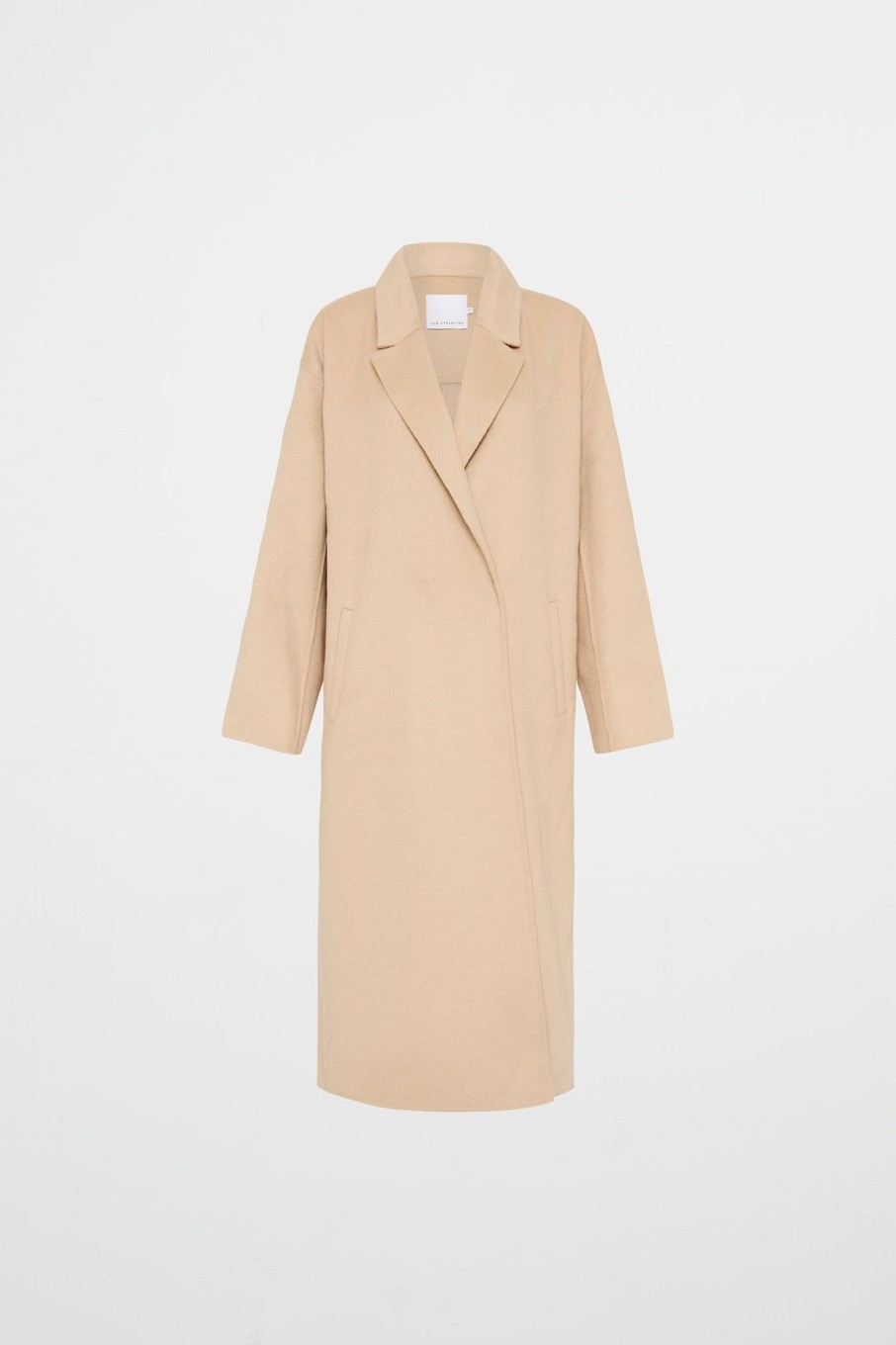 Outerwear Aje ATHLETICA | Wool Blend Long Line Coat 773 Biscotti Beige