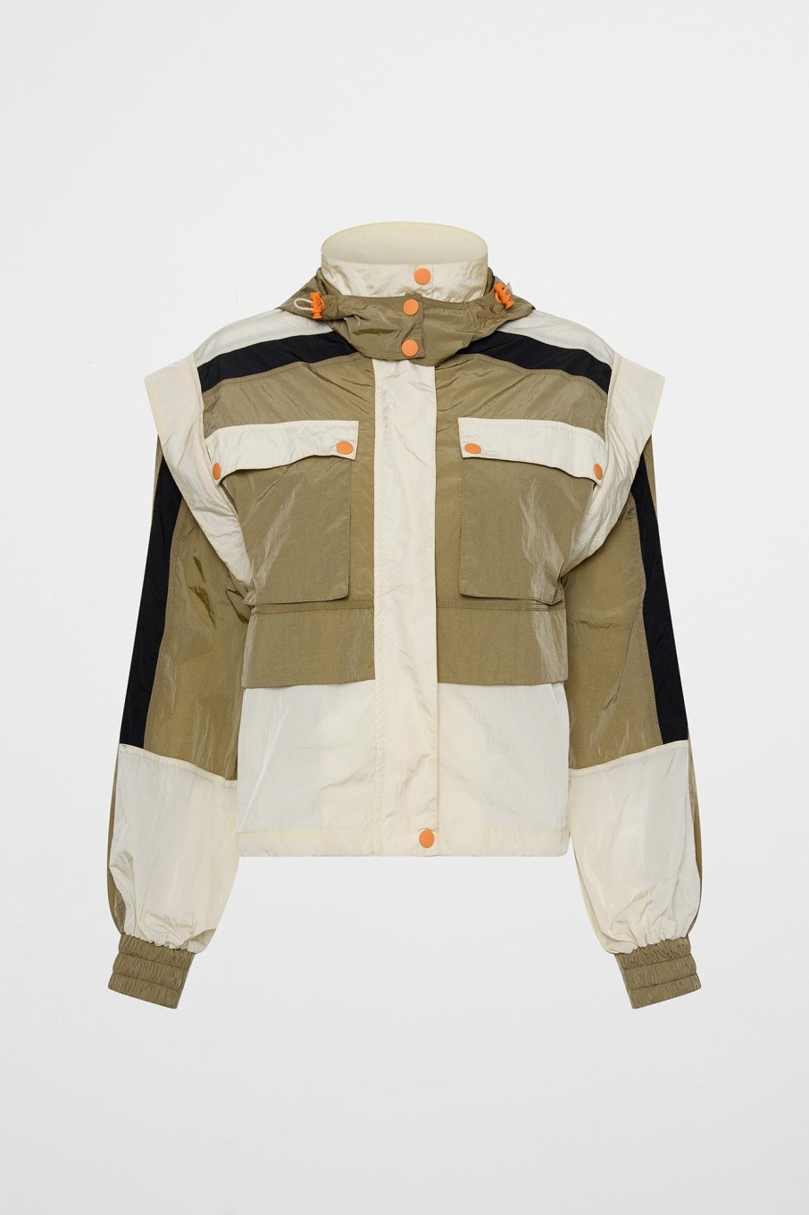 Outerwear Aje ATHLETICA | Panelled Hybrid Jacket 748 Soft Khaki-Multi