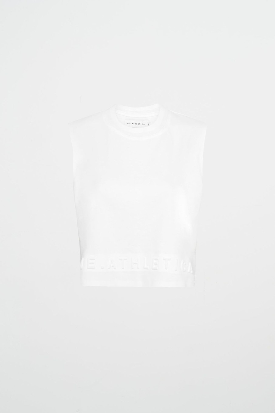 Tops Aje ATHLETICA | Cropped Embossed Signature Logo Tank 106 White