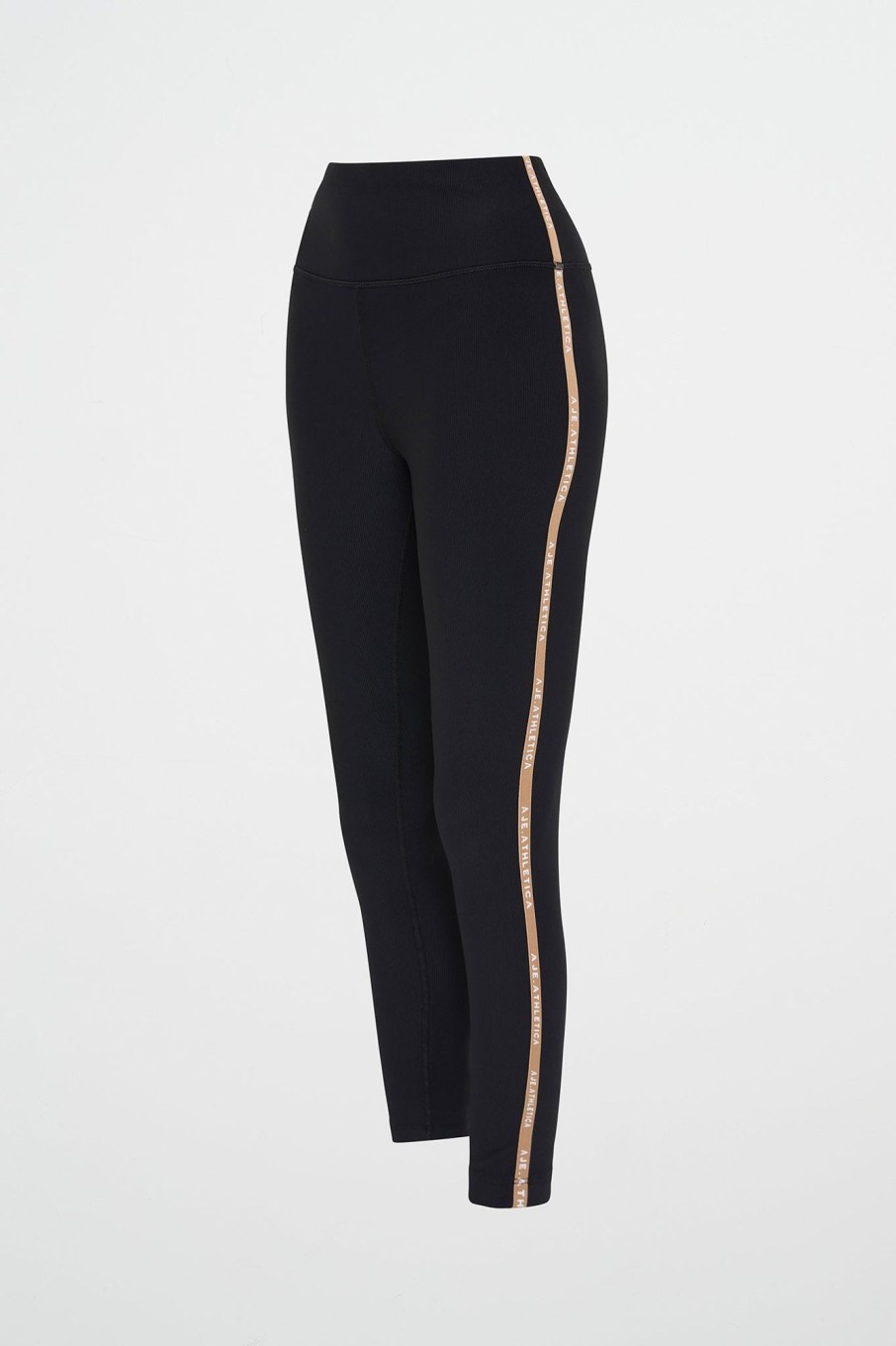 Bottoms Aje ATHLETICA | Ribbed Logo Ankle Length Legging 203 Black/Natural Tan