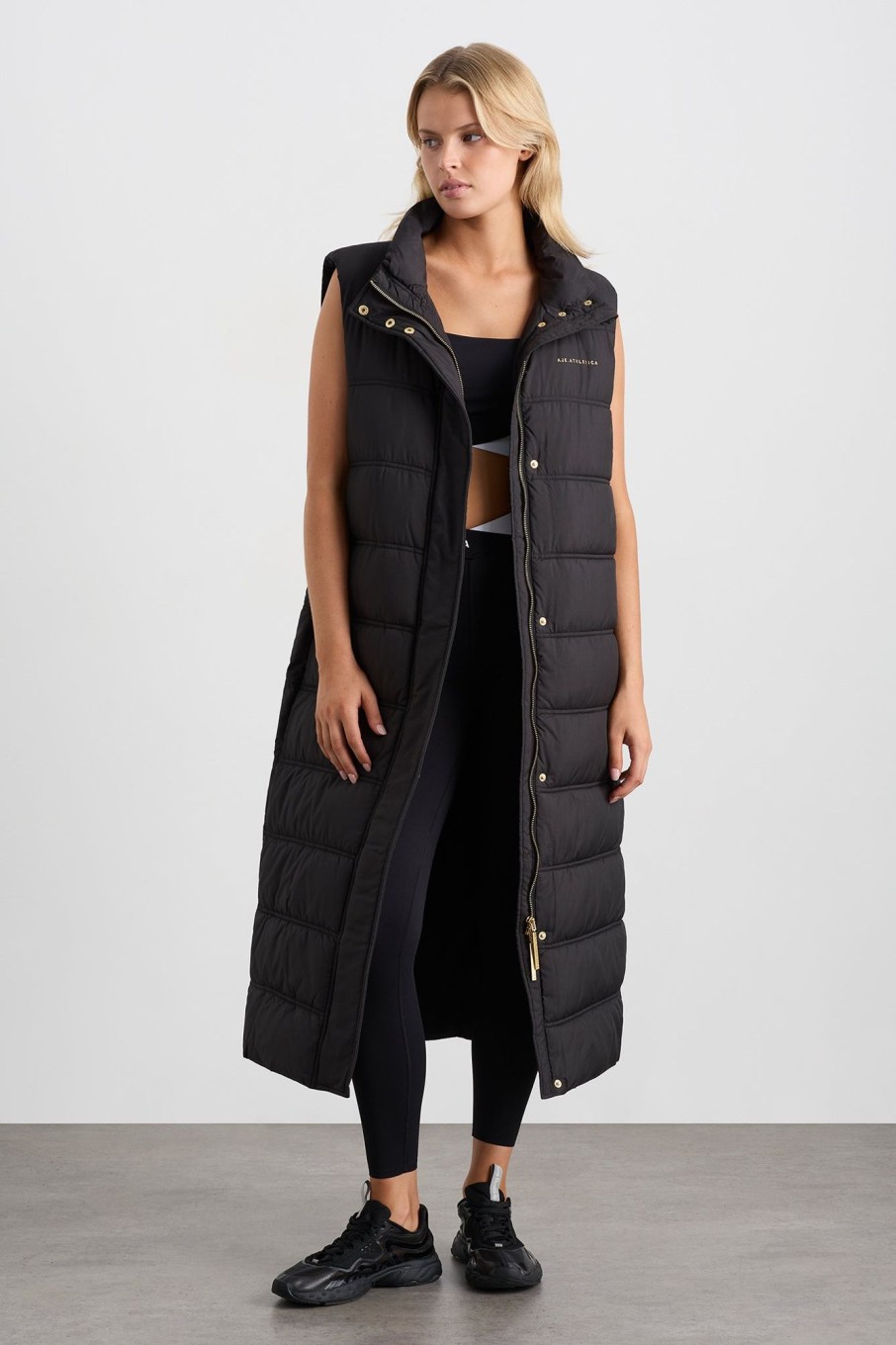 Outerwear Aje ATHLETICA | Longline Puffer Vest 765 Black