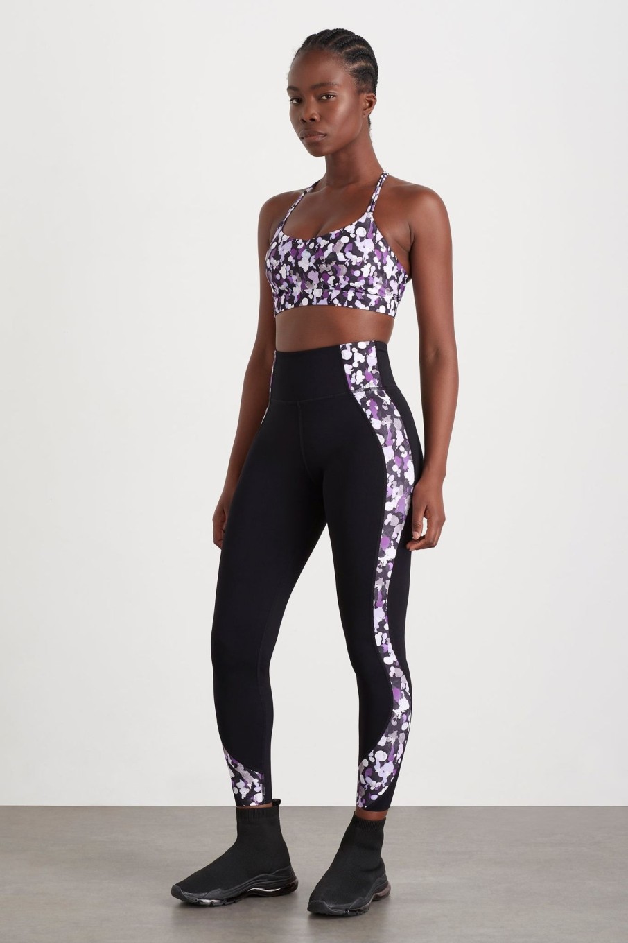 Bottoms Aje ATHLETICA | Full Length Contour Legging 231 Black/Lavender Ptd Freefrm