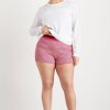 Bottoms Aje ATHLETICA | High Rise Striped Knit Bike Shorts 625 Berry/Multi