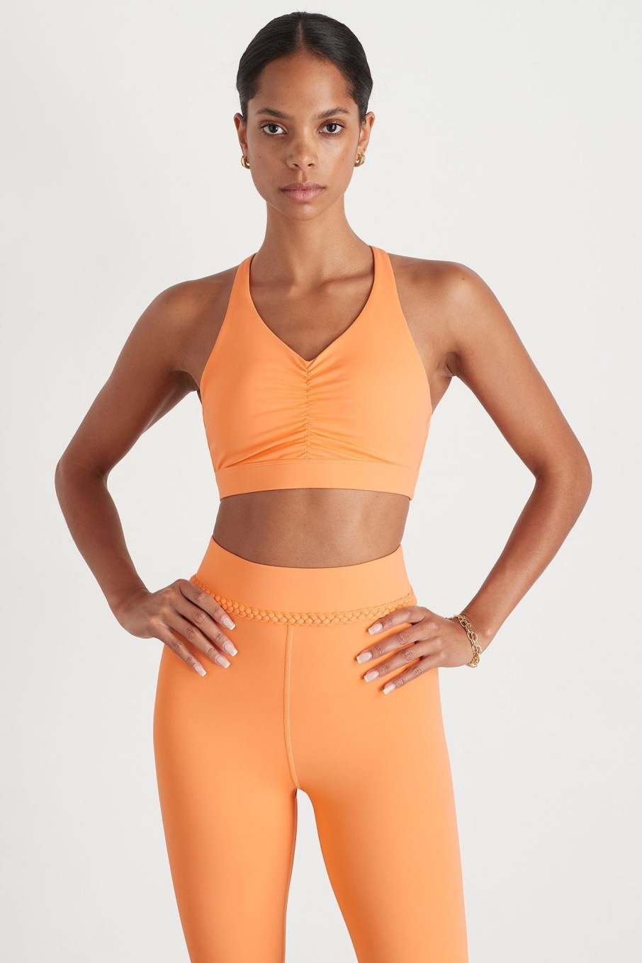 Tops Aje ATHLETICA | Ruched Crossback Bra 353 Soft Apricot