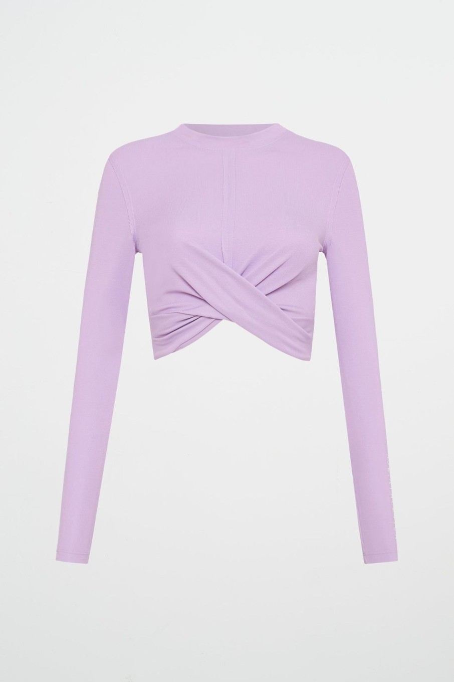 Tops Aje ATHLETICA | Twist Front Long Sleeve Crop Top 328 Lavender/White