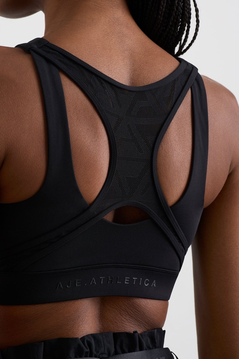 Tops Aje ATHLETICA | Spiderback Logo Mesh Bra 369 Black