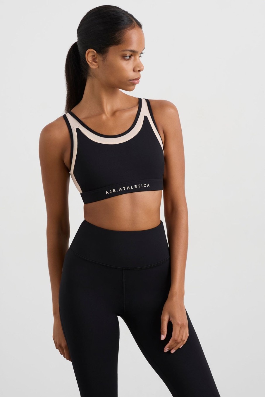 Tops Aje ATHLETICA | Mesh Racer Bra 365 Black Light Blush