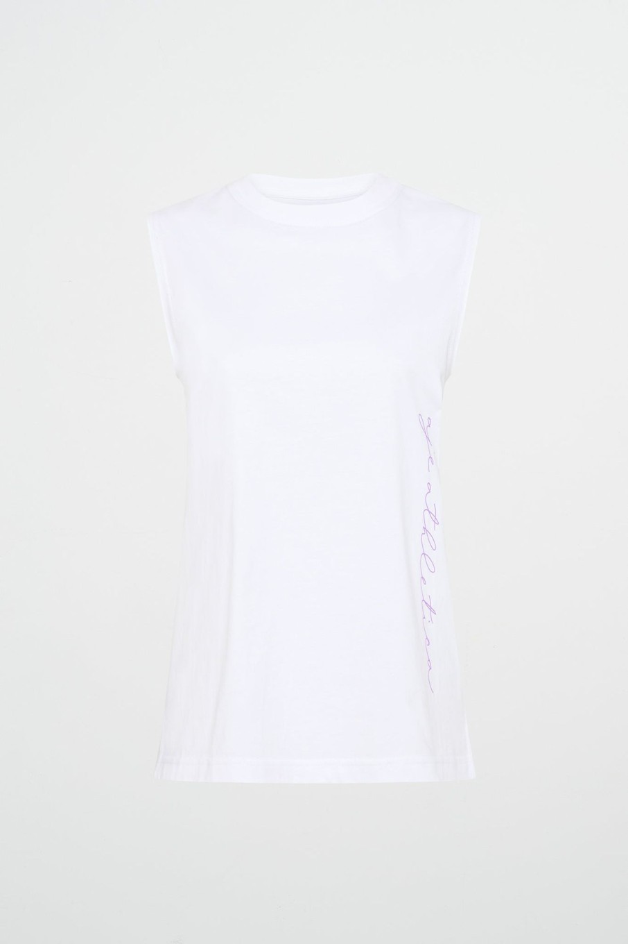 Tops Aje ATHLETICA | Cursive Logo Longline Tank 101 White Ultra Violet