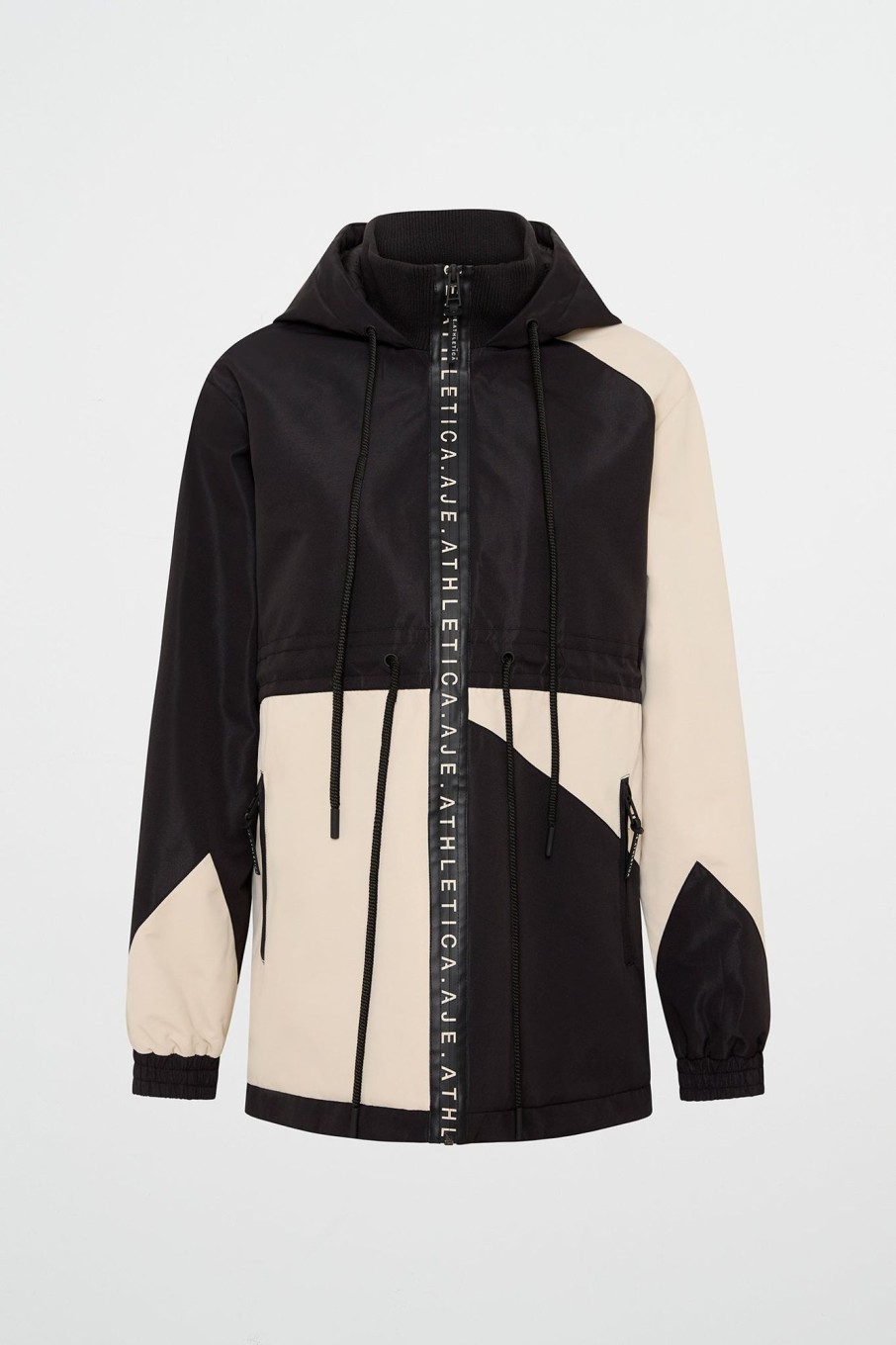 Outerwear Aje ATHLETICA | Colour Block Long Jacket 731 Black / Moonstone Grey