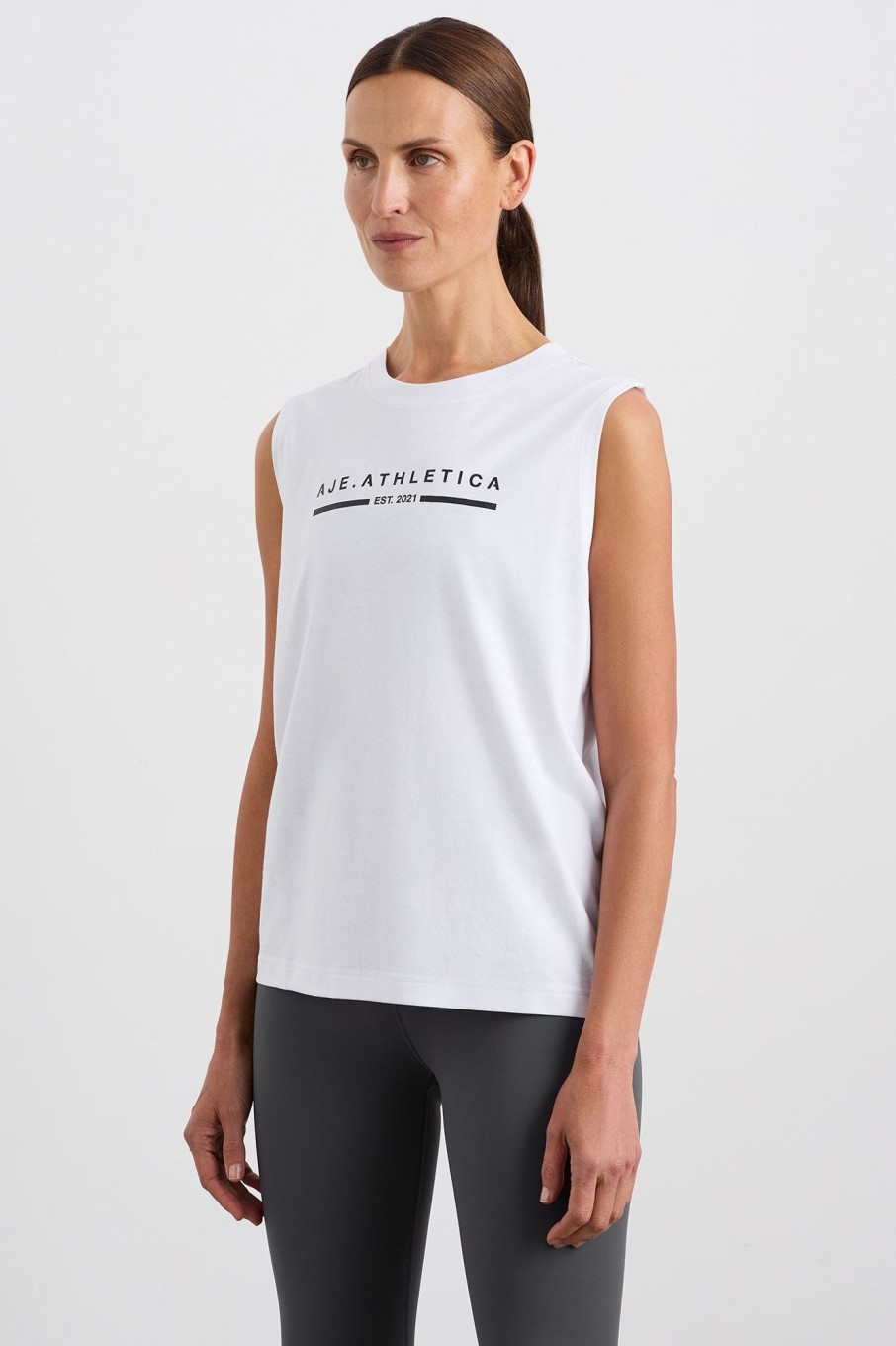 Tops Aje ATHLETICA | Established Logo Tank 101 White/Black