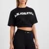 Tops Aje ATHLETICA | Elasticated Logo Crop Tee 105 Black