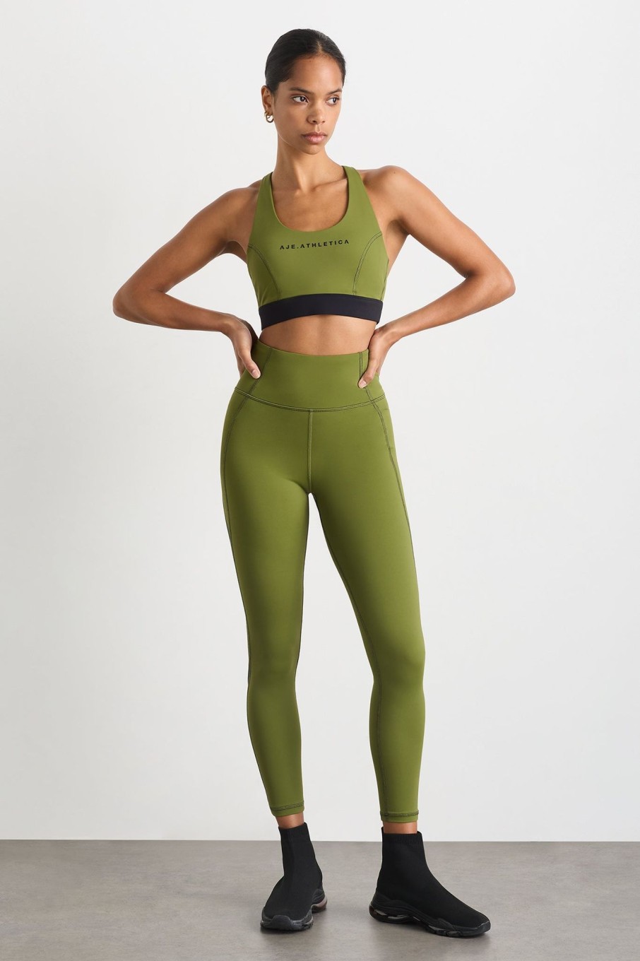 Bottoms Aje ATHLETICA | Inset Full Length Legging 250 Evergreen Black