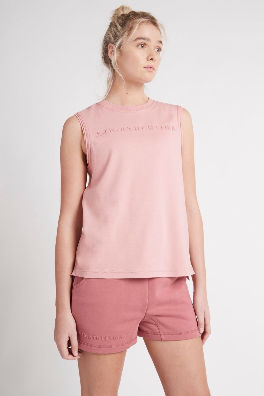 Tops Aje ATHLETICA | Embossed Logo Tank 101 Rose Quartz/Rose Pink