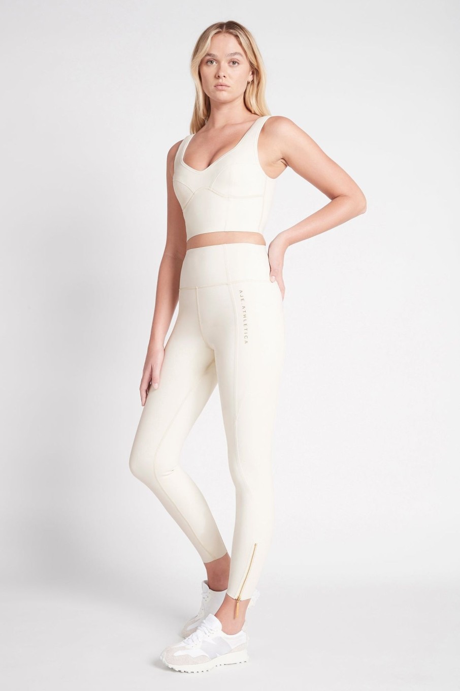 Bottoms Aje ATHLETICA | High Rise Full Length Legging 216 Light Ivory