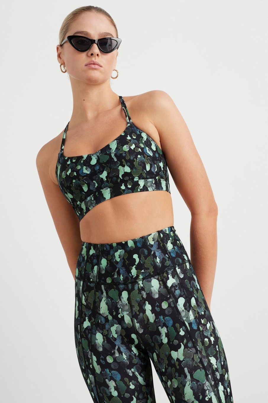 Tops Aje ATHLETICA | Braided Strappy Sports Bra 334 Green Painted Freeform