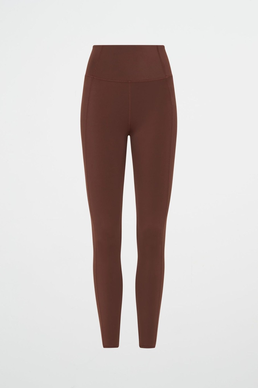 Bottoms Aje ATHLETICA | High Rise Perforated Hem Full Length Legging 227 Dark Chocolate