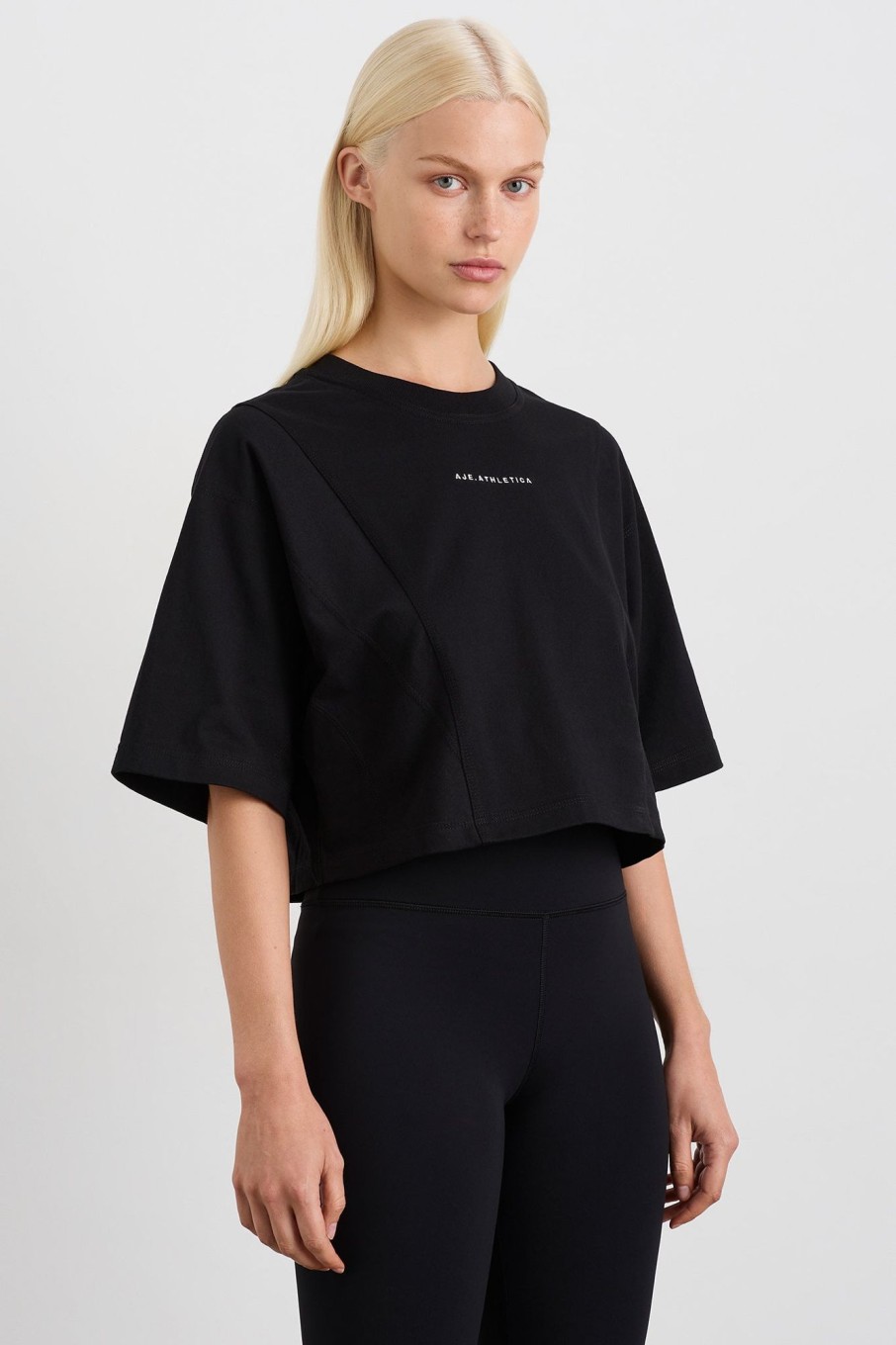 Tops Aje ATHLETICA | Crop Panel Tee 105 Black