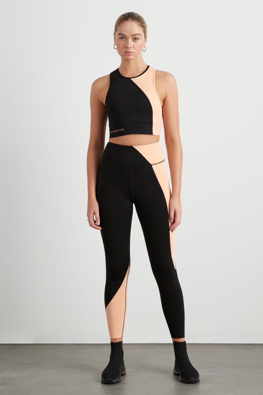 Bottoms Aje ATHLETICA | High Rise Colour Block 7/8 Legging 226 Black/Beige