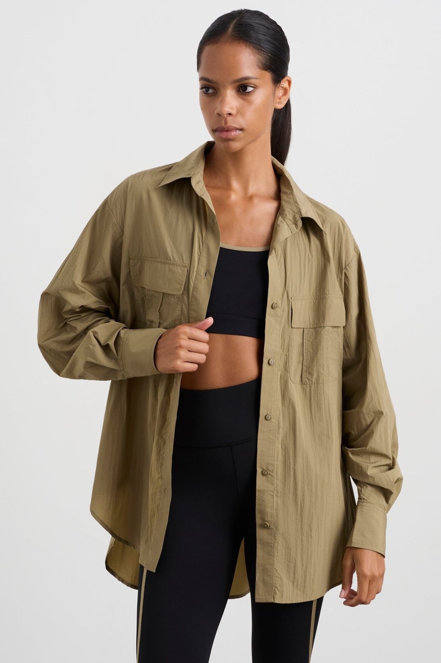 Tops Aje ATHLETICA | Windbreaker Logo Shirt 427 Soft Khaki