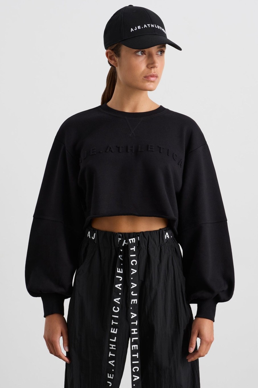 Outerwear Aje ATHLETICA | Terry Crop Top 413 Black