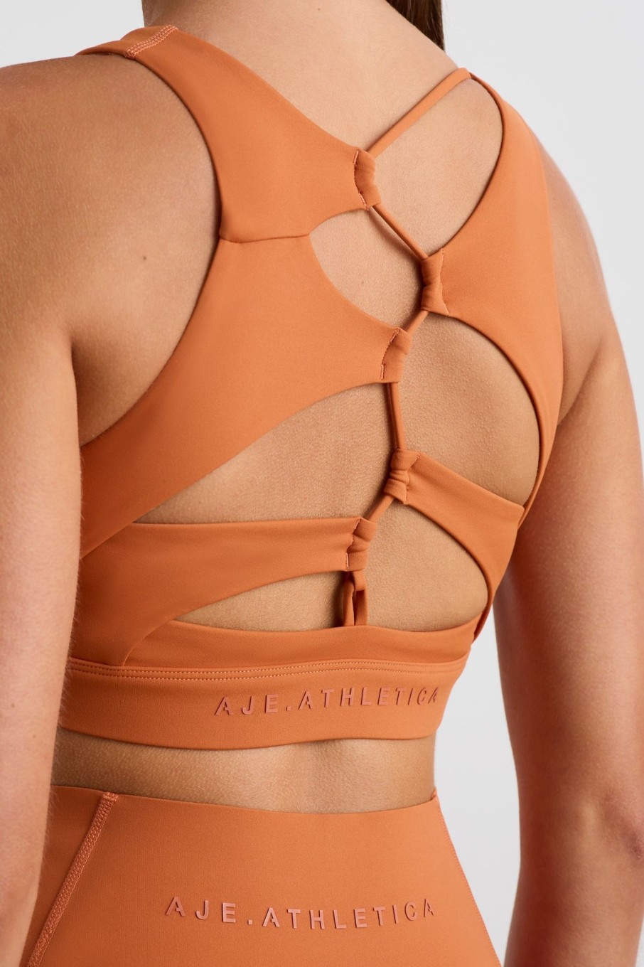 Tops Aje ATHLETICA | Winding Road High Neck Bra 364 Copper Orange