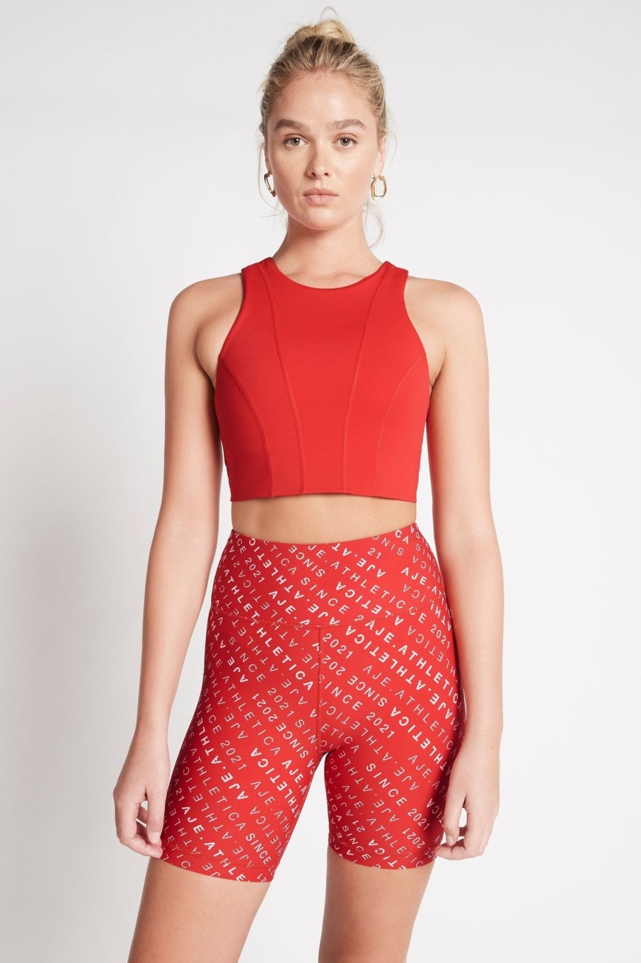 Tops Aje ATHLETICA | Cross Back Crop Top 316 Garnet Red