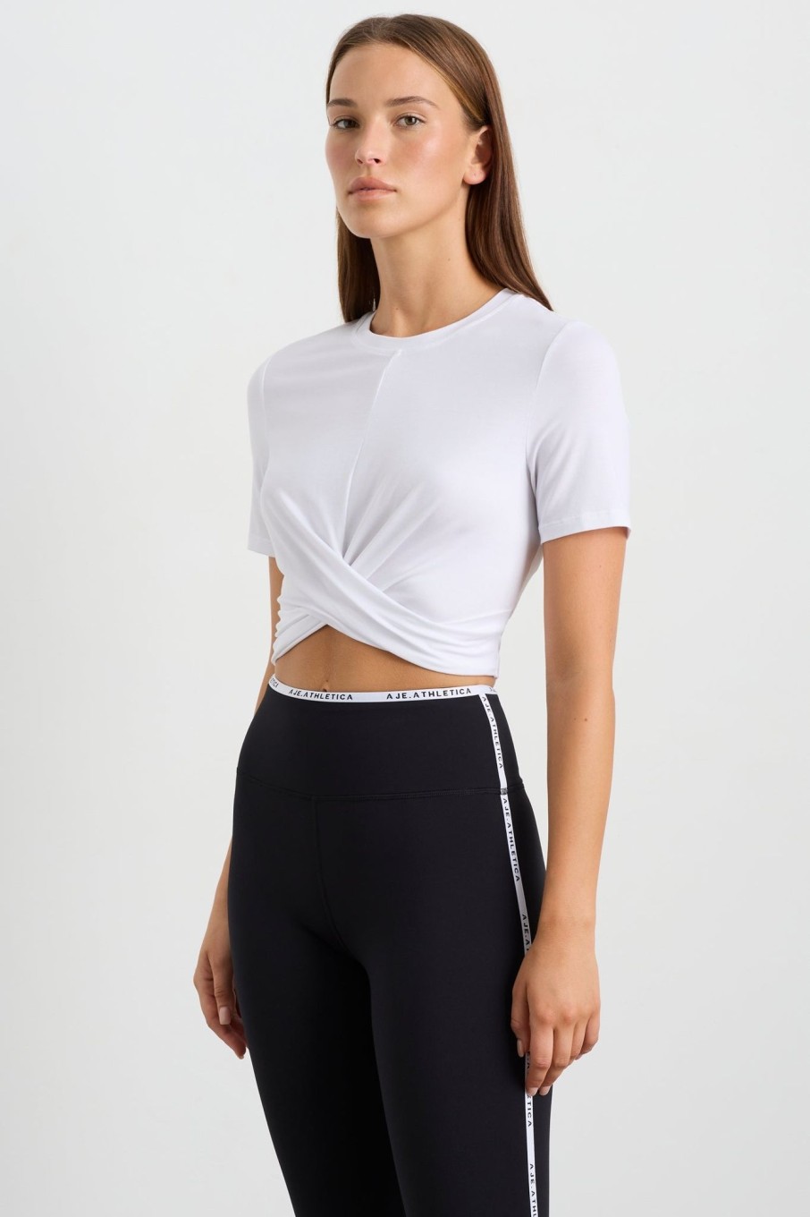 Tops Aje ATHLETICA | Crop Twist Front Tee 130 White