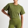 Tops Aje ATHLETICA | Pinstripe Crop Tee 105 Evergreen White