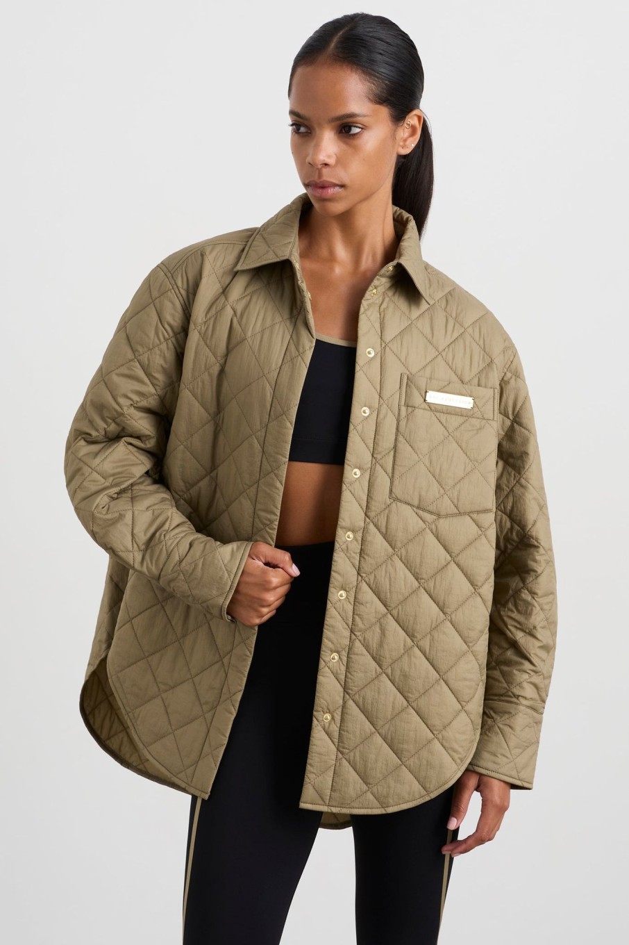 Outerwear Aje ATHLETICA | Quilted Shirt 421 Soft Khaki