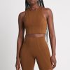 Bottoms Aje ATHLETICA | High Rise Mid Length Embossed Bike Short 615 Coffee/Gold